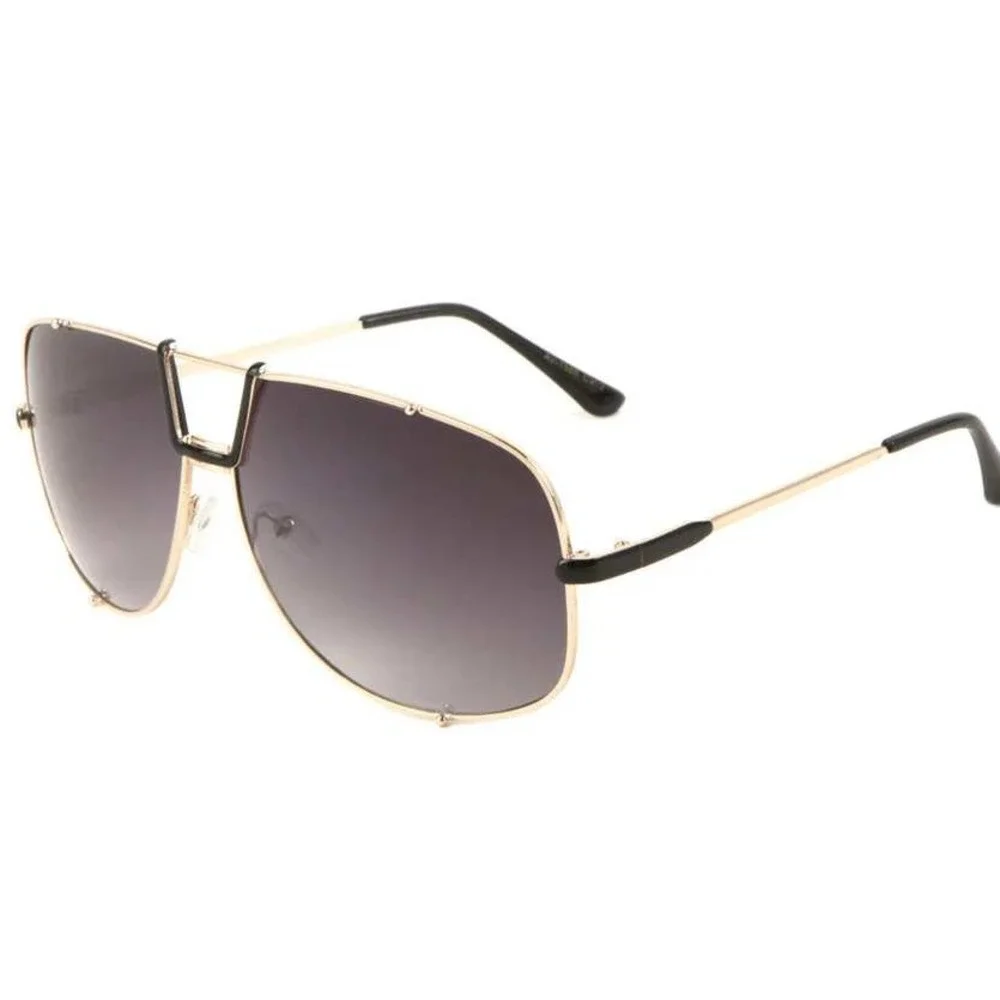 Aviator Sunglasses Men Gold Frame Fashion Visor Shield Sunglasses Retro Vintage